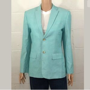 Isaac Mizrahi Cotton Blazer Size 18 Aqua Blue #H42